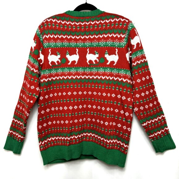 White Cat Diva Ugly Christmas Sweater Size Large  by Holiday Hype - Picture 4 of 9